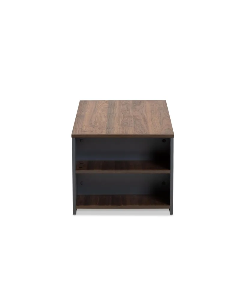 Baxton Studio Thornton Modern and Contemporary 39.4" Two-Tone and Finished Wood Storage Coffee Table