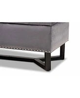 Baxton Studio Esther Modern and Contemporary Velvet Fabric Upholstered and Finished Wood Storage Ottoman