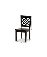 Baxton Studio Nicolette Modern and Contemporary 2-Piece Finished Wood Dining Chair Set