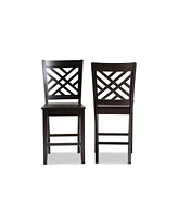 Baxton Studio Caron Modern and Contemporary Transitional 2-Piece Finished Wood Counter Stool Set