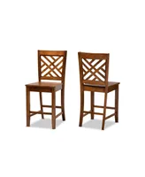 Baxton Studio Caron Modern and Contemporary Transitional 2-Piece Finished Wood Counter Stool Set