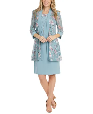 R & M Richards Women's Two-Piece Ity Floral-Print Jacket Dress