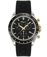 Salvatore Ferragamo Men's Swiss Chronograph Urban Black Silicone Strap Watch 43mm