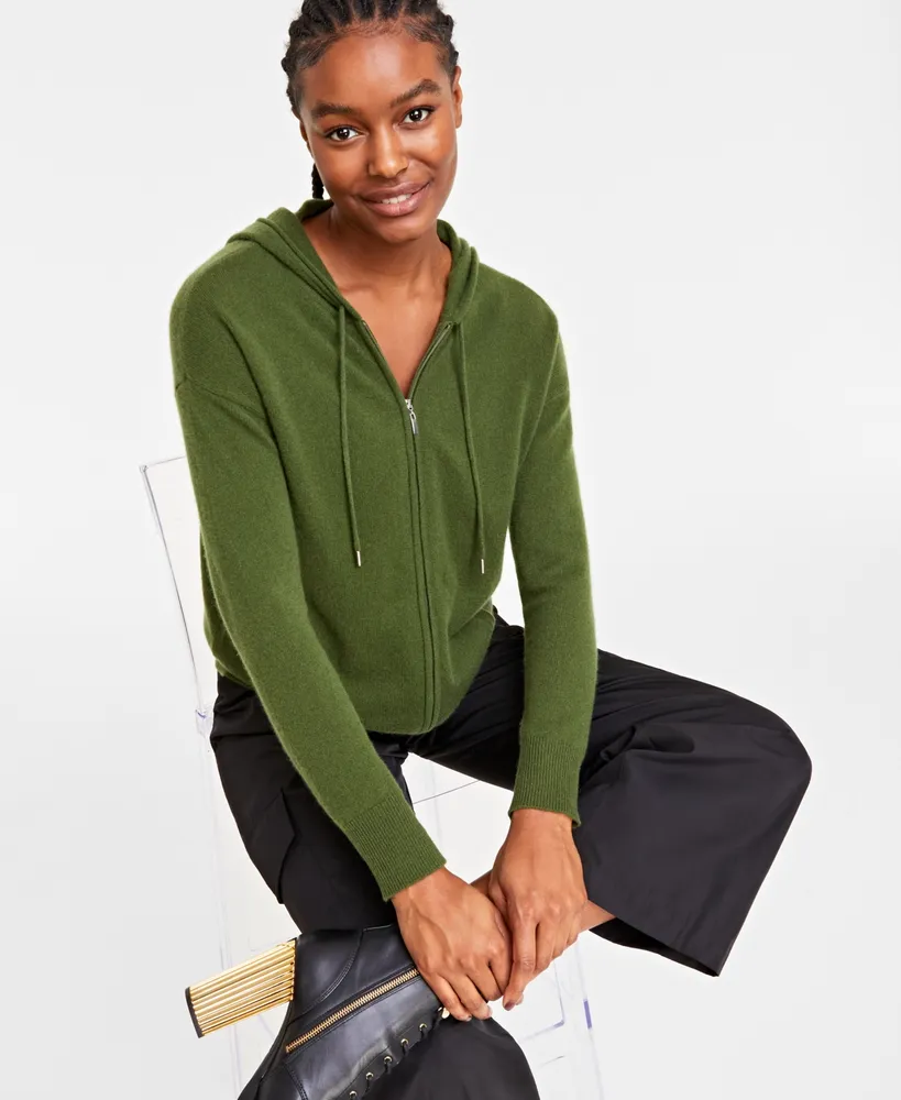 Charter Club Women's 100% Cashmere Zip Hoodie, Created for Macy's