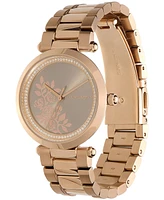 Olivia Burton Women's Signature Floral Ion Plated Carnation Gold-Tone Stainless Steel Watch 34mm