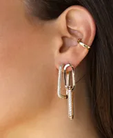 Ettika Elongated Link Crystal Earrings