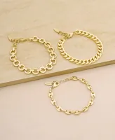 Ettika 18K Gold Plated Might and Chain Bracelet Set - Gold