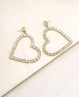 Ettika 18k Gold-Plated Crystal Heart Statement Earrings