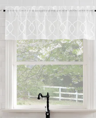 No. 918 Allerton Embroidered Trellis Rod Pocket Kitchen Single Curtain Valance, 52" x 14"