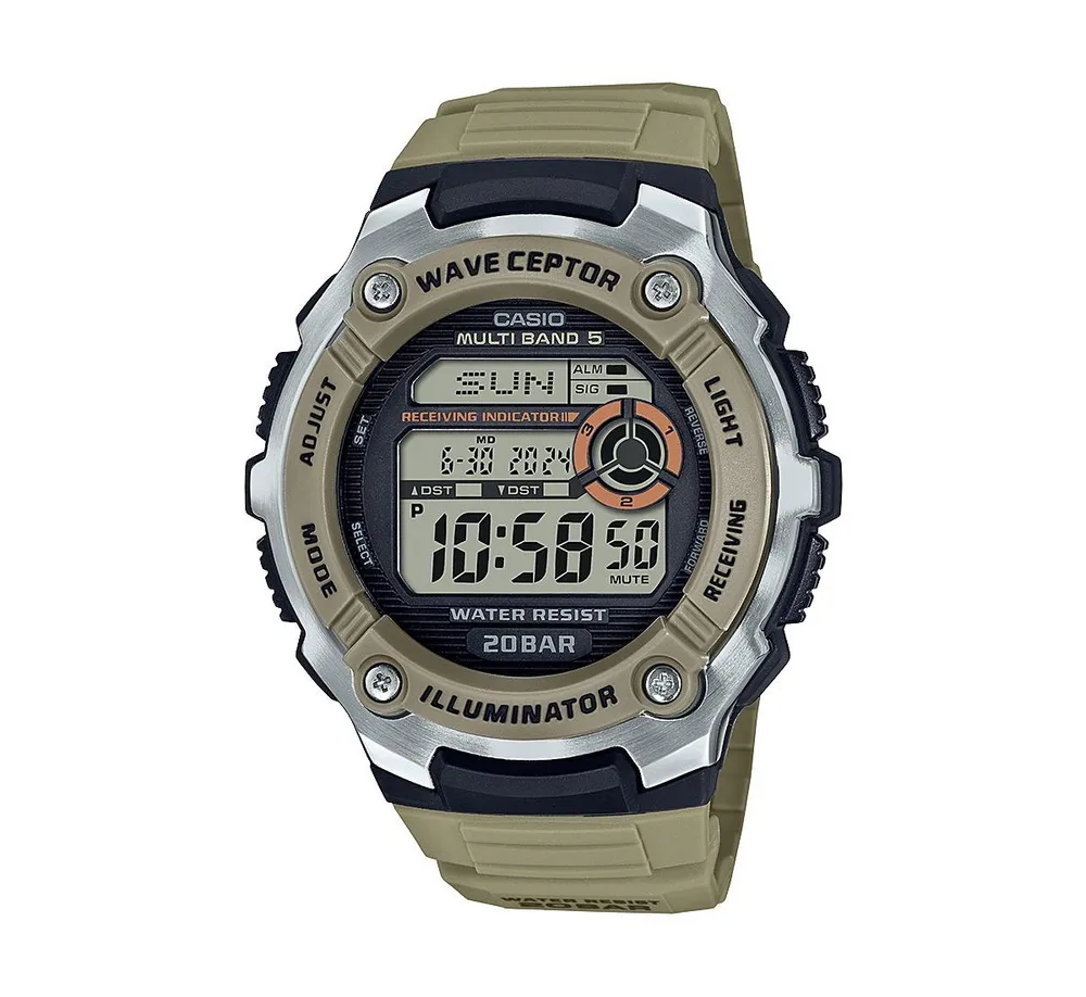 Casio Men's Digital Tan Resin Watch 47.7mm, WV200R-5A