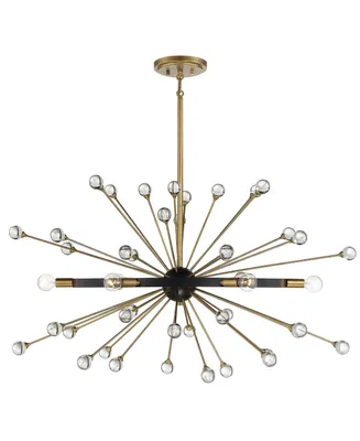 Savoy House Ariel 6-Light Oval Chandelier in Como Black with Gold Accents