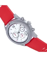 Nautis Men Meridian Rubber Watch - Red, 42mm