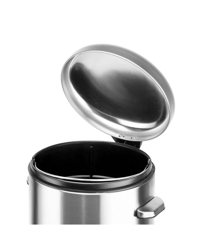 8 Gal./30 Liter Stainless Steel Round Shape Step-on Trash Can for Kitchen