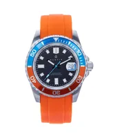 Nautis Men Interceptor Rubber Watch - Orange, 43mm