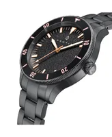 Nautis Men Deacon Stainless Steel Watch - Black/Rose Gold, 43mm