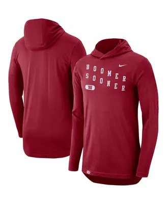 Men's Nike Crimson Oklahoma Sooners Team Performance Long Sleeve Hoodie T-shirt