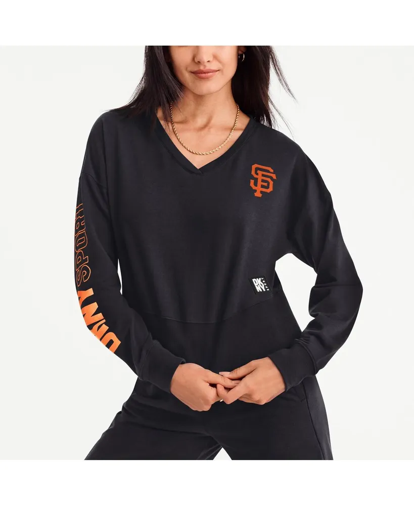 Dkny Women\'s Dkny Mall Sweatshirt | San Giants Sport Pullover V-Neck Francisco Hawthorn Lily Black
