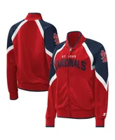 Women's Starter Red St. Louis Cardinals Touchdown Raglan Full-Zip Track Jacket