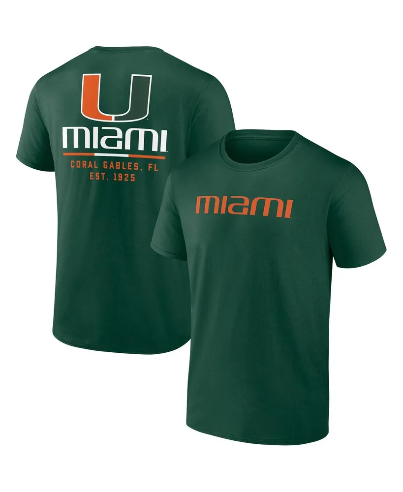 Men's Fanatics Green Miami Hurricanes Game Day 2-Hit T-shirt