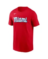 Men's Nike Sandy Alcantara Red Miami Marlins City Connect Name and Number T-shirt