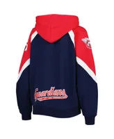 Women's Starter Navy, Red Cleveland Guardians Hail Mary Full-Zip Hoodie