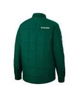 Men's Colosseum Green Michigan State Spartans Detonate Quilted Full-Snap Jacket