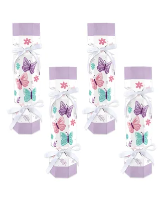 Beautiful Butterfly No Snap Floral Baby Shower or Birthday Cracker Boxes 12 Ct