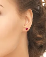 3-Pc. Set Lab-Grown Red Spinel Graduated Heart Stud Earrings (1-3/8 ct. t.w.) in Sterling Silver