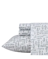 Eddie Bauer Printed 100% Cotton Percale -Pc. Sheet Set