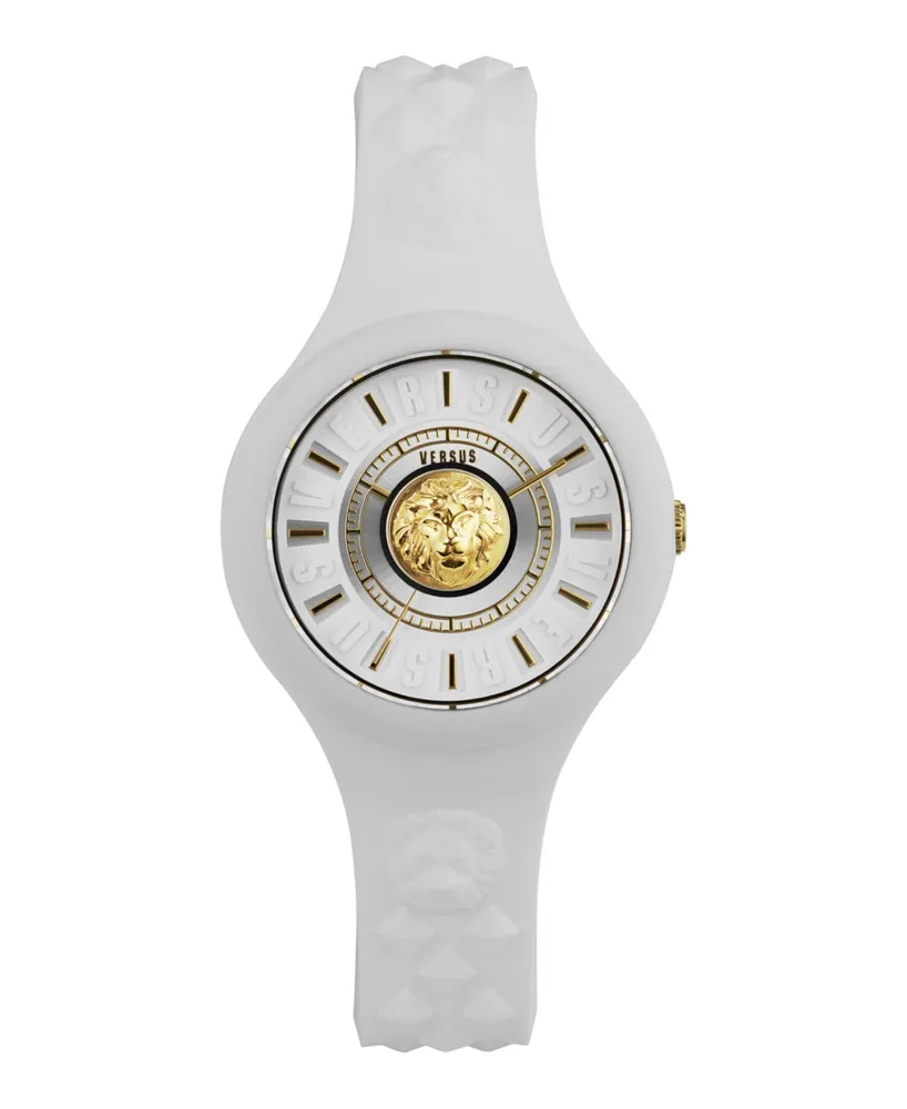 Versus Versace Women's 3 Hand Quartz Fire Island White Silicone Watch, 39mm