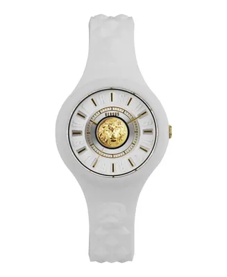 Versus Versace Women's 3 Hand Quartz Fire Island White Silicone Watch, 39mm