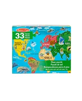 Melissa & Doug World Map Jumbo Jigsaw Floor Puzzle with 33 Pieces