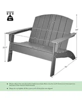 Patio Adirondack Chair Loveseat Bench Hdpe Weather Resistant Deck