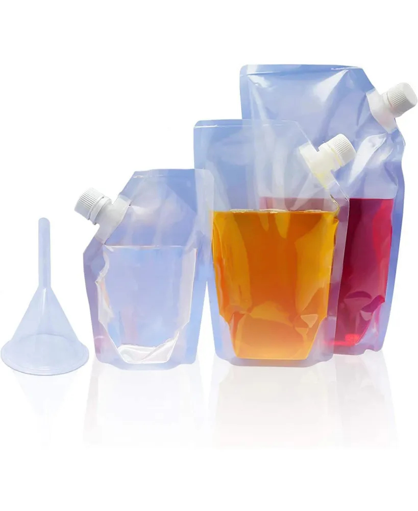 Zulay Kitchen Premium Plastic Flasks - Drink Pouches For Festivals