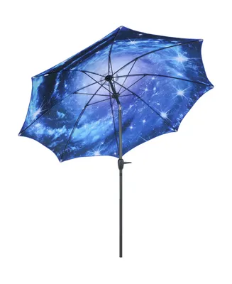 Sunnydaze Decor 9 ft Aluminum Patio Umbrella with Tilt and Crank - Starry Galaxy