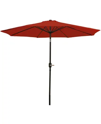 9-Foot Patio Umbrella - Push-Button Tilt and Crank Handle - Aluminum Pole and Polyester Shade Canopy