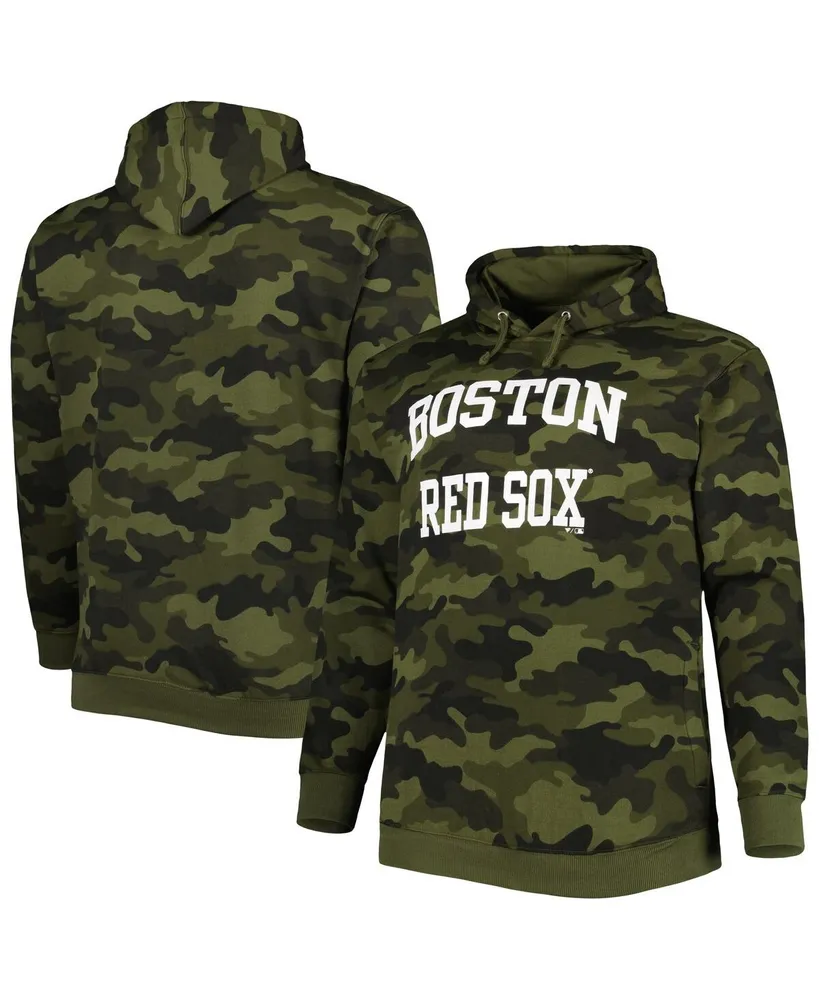 Profile Men's Big and Tall Camo Boston Red Sox Allover Print Pullover  Hoodie