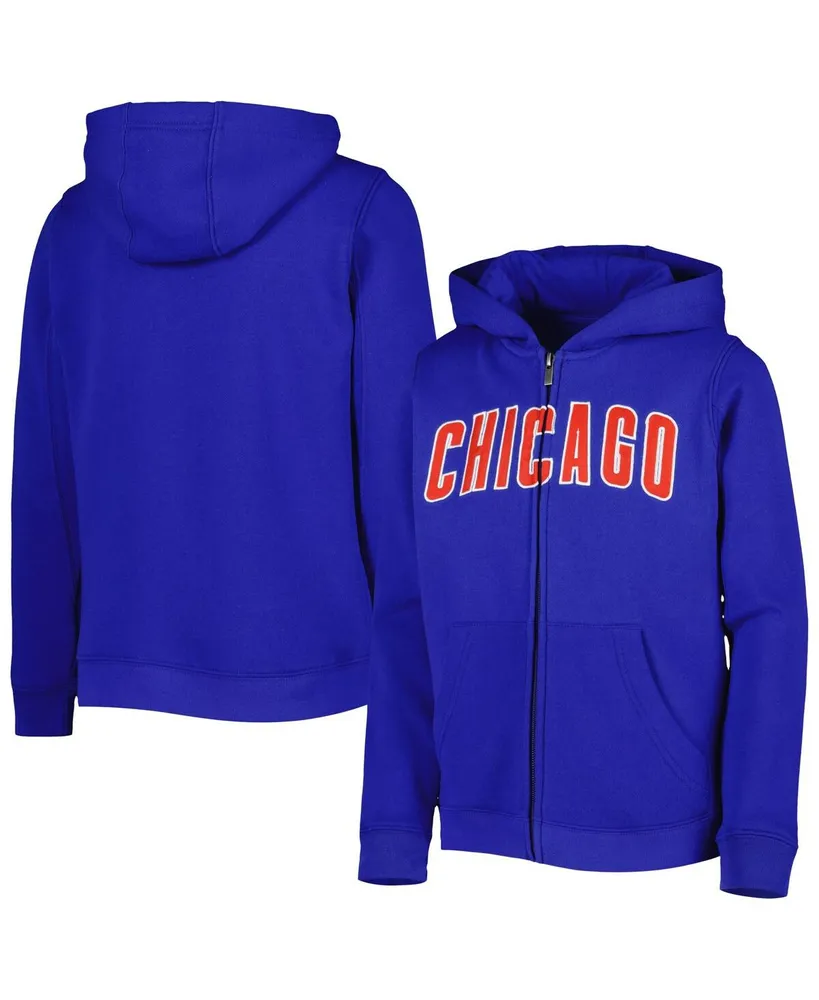 Outerstuff Youth Royal Chicago Cubs Poster Board Full-Zip Hoodie Size: Large