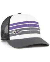 Big Boys and Girls '47 Brand White, Charcoal Baltimore Ravens Cove Trucker Snapback Hat