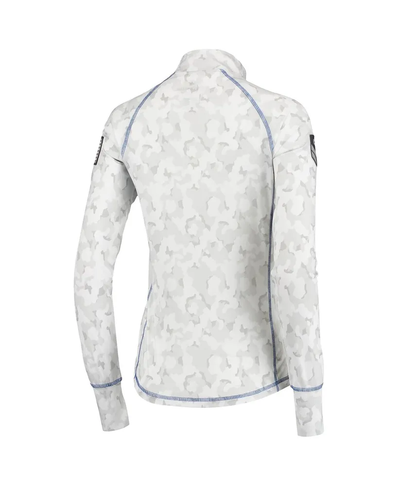 Women's Colosseum White Air Force Falcons Oht Military-Inspired Appreciation Officer Arctic Camo 1/4-Zip Jacket