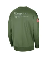 Women's Nike Olive Michigan State Spartans Military-Inspired Collection All-Time Performance Crew Pullover Sweatshirt