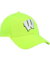 Men's Under Armour Neon Green Wisconsin Badgers Signal Call Performance Flex Hat