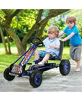 Costway 4 Wheels Kids Ride On Pedal Powered Bike Go Kart Racer Car Outdoor Play Toy