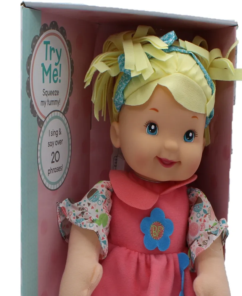 Baby's First by Nemcor Goldberger Doll 15" Little Talker Doll Blonde with Coral Dress