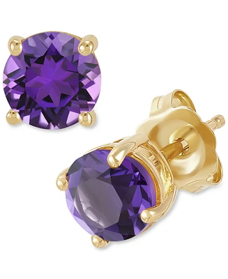 Birthstone Stud Earrings 14k Gold or White