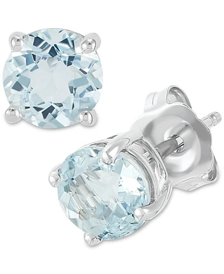 Birthstone Stud Earrings 14k Gold or White