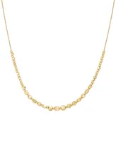 Italian Gold Polished & Textured Bead Collar Necklace in 10k Gold, 18" + 1" extender