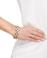 Italian Gold Stampato Panther Link Bracelet in 14k Gold