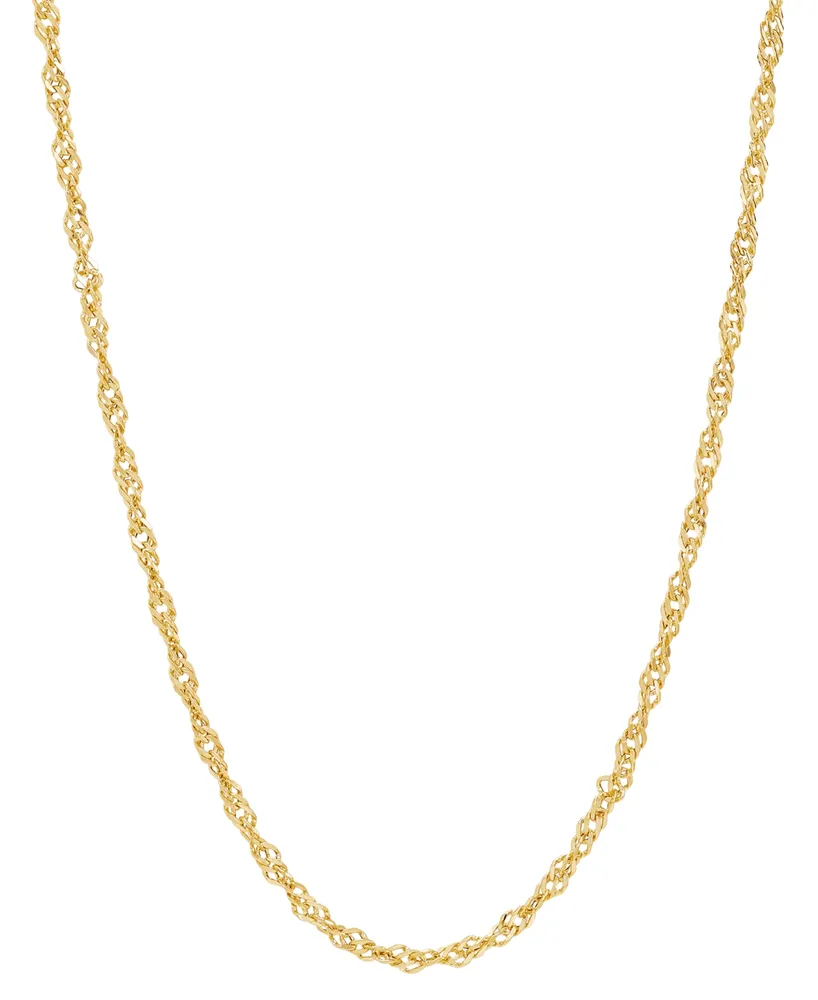 Italian Gold Singapore Link 20" Chain Necklace in 14k Gold