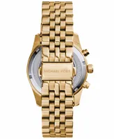 Michael Kors Women's Lexington Quartz Chronograph Gold-Tone Stainless Steel Watch 38mm